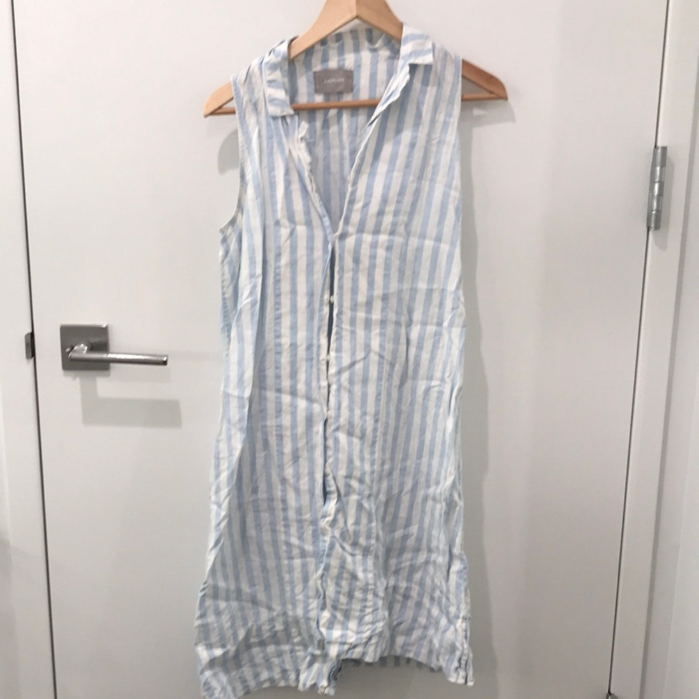 Everlane stripe linen shirt dress size 2